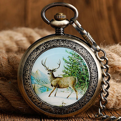 Montre à Gousset Cerf Majestueux