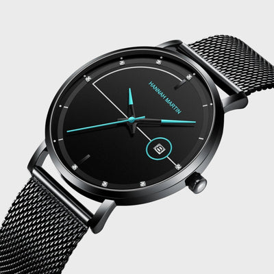 Montre Néon Cadre Noir