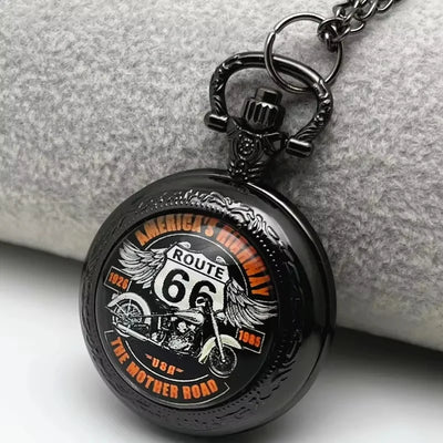 Montre à Gousset Route 66 Motard Noire
