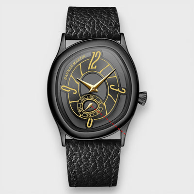Montre Bracelet Chiffres Ondulés Doré
