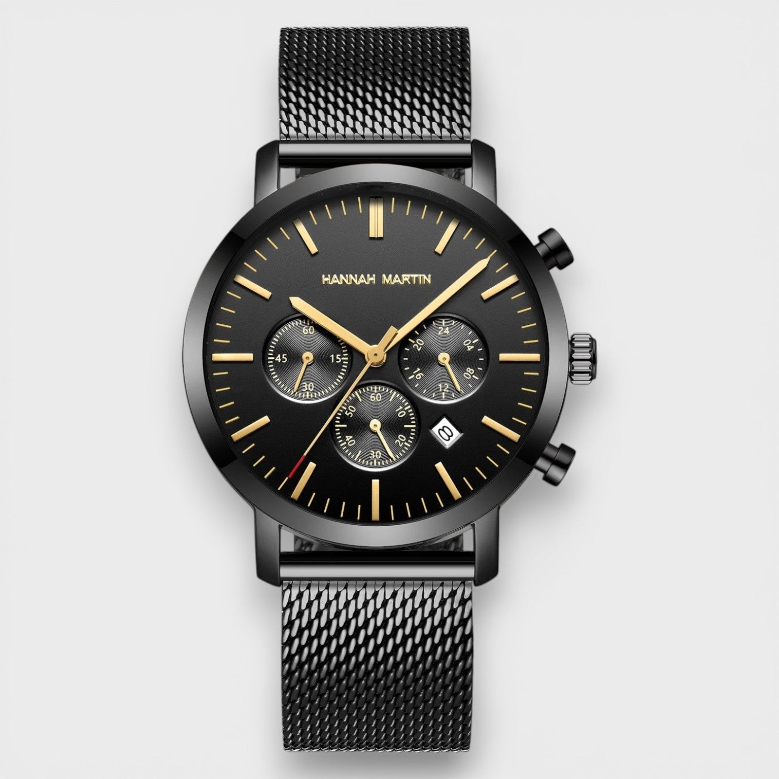 Montre à Gousset Chrono Noir Maille