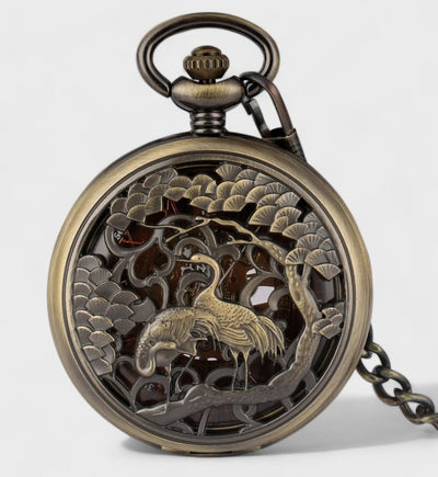 Montre de Poche Oiseaux Japonais