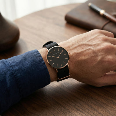 Montre Fusion Tissu Noir
