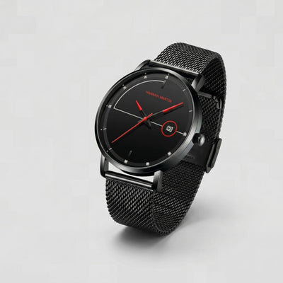 Montre Néon Cadre Noir