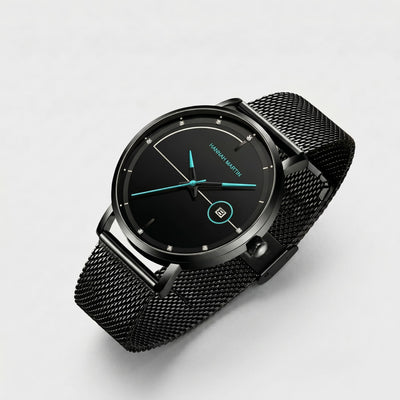 Montre Néon Cadre Noir