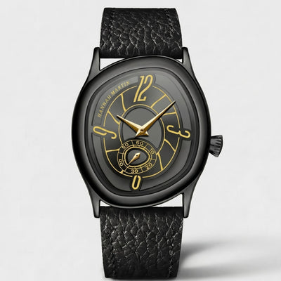Montre Bracelet Chiffres Ondulés Doré