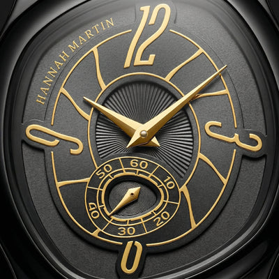 Montre Bracelet Chiffres Ondulés Doré