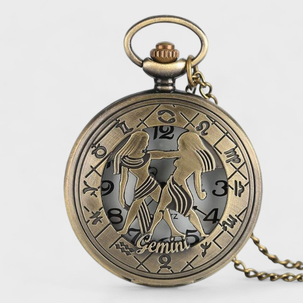 Montre de Poche Signe Astrologique Gémeaux