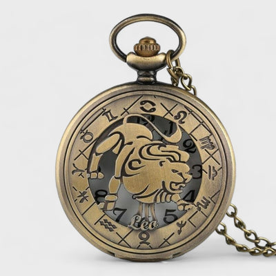 Montre de Poche Signe Astrologique Lion