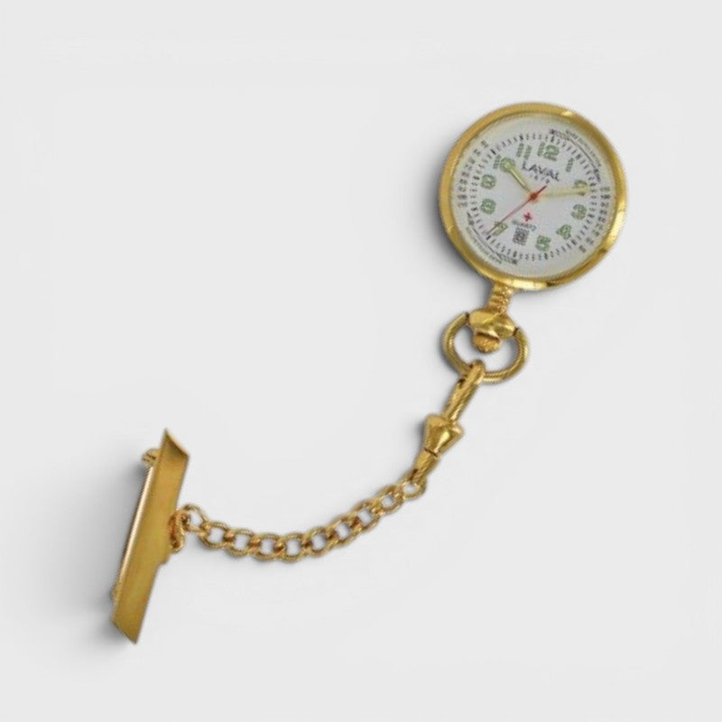 Montre à Gousset Infirmière à Broche Dorée